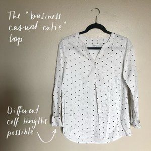 Croft & Barrow White Polka Dot Button-Down